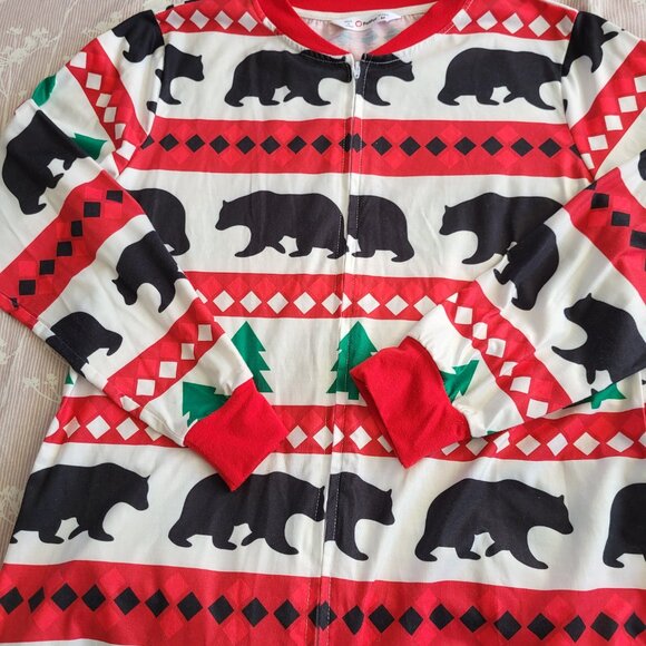 Christmas/ Holiday Print Adult Onesie Medium - Picture 3 of 4